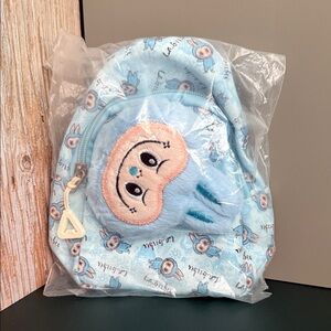 Light Blue Labubu Character Kids Backpack
